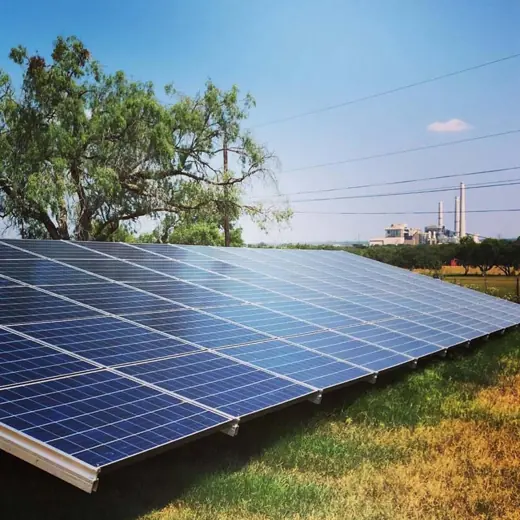 A completed ground-mount solar installation by Advanced Solar, photo 16